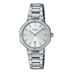 Часы Casio Sheen Analog Octagonal Watch &apos;Silver White&apos;, цвет silver