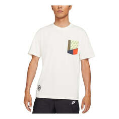 Футболка Nike Sportswear Tee Contrasting Colors Pocket Round Neck Sports Short Sleeve White, белый