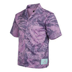 Рубашка Men&apos;s Air Jordan Flight Knit Printing Loose Basketball Short Sleeve Light Purple Shirt, фиолетовый Nike