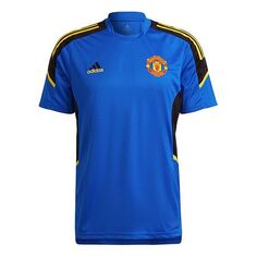 Майка Men&apos;s adidas Training Sports Short Sleeve Soccer/Football Jersey 20-21 Season Manchester United Blue, синий