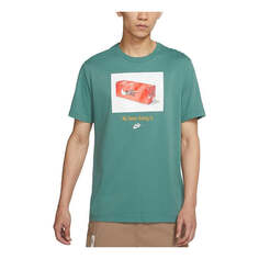 Футболка Men&apos;s Nike Sportswear Shoes Box Printing Sports Short Sleeve Malachite Green T-Shirt, мультиколор