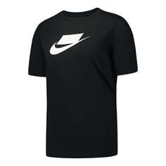 Футболка (WMNS) Nike Casual Sports Training Round Neck Short Sleeve Black T-Shirt, черный