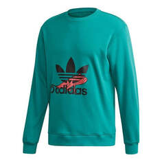 Толстовка Men&apos;s adidas originals Hoody Sweatshirt Sports Round Neck Casual Printing Pullover Green, зеленый