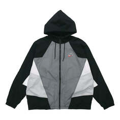 Куртка Nike Sportswear Heritage Windrunner Splicing hooded Woven Jacket Gray Black Grayblack, черный