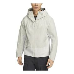 Куртка Men&apos;s Nike Casual Waterproof Hooded Long Sleeves Jacket Light Gray, серый