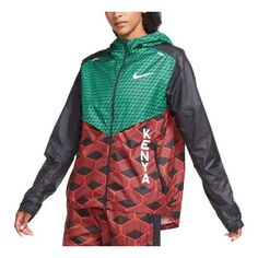 Куртка Nike Casual Hooded Running Contrasting Colors Jacket Red, красный