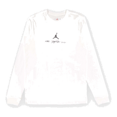 Рубашка Air Jordan Long Sleeve Sport Graphic T-Shirt &apos;White Black&apos;, белый Nike