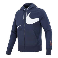 Куртка Nike Large Logo Printing Loose Hooded Jacket Navy Blue, синий