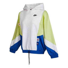 Толстовка (WMNS) Nike Icon Clash Pullover Hoodie &apos;White Green Blue&apos;, белый