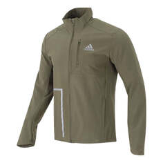 Куртка Men&apos;s adidas Logo Printing Sports Stand Collar Jacket Olive, зеленый