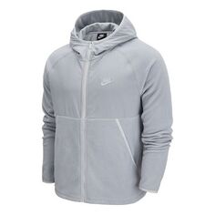 Куртка Nike Sportswear Full-length zipper Cardigan hooded Fleece Lined Jacket light grey, серый