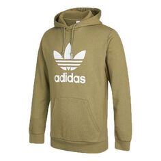 Толстовка Men&apos;s adidas originals Trefoil Hoody Large Logo Printing Sports Green, зеленый