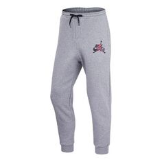 Спортивные штаны Men&apos;s Air Jordan Logo Printing Fleece Stay Warm Lacing Sports Pants/Trousers/Joggers Gray, серый Nike