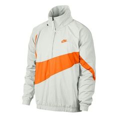 Куртка Nike Big Swoosh Half Zipper Jacket White Orange, белый