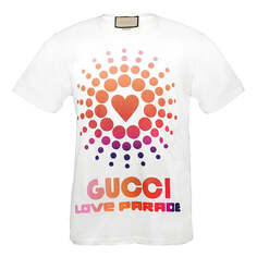 Футболка GUCCI SS22 Gucci Love Parade print Tee &apos;White&apos;, белый