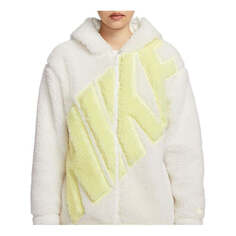Куртка (WMNS) Nike Logo Sherpa Jacket &apos;White Yellow&apos;, белый
