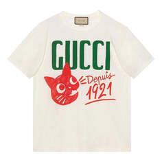 Футболка (WMNS) GUCCI Cotton jersey T-shirt &apos;White&apos;, белый