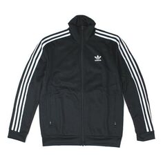 Куртка adidas originals logo Long Sleeves Sports Jacket Black, черный