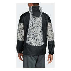 Куртка adidas originals Splicing logo Printing Casual Hooded Jacket Black White Colorblock, белый