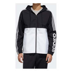 Куртка adidas hooded track Jacket Black White Splicing, белый