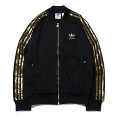 Куртка adidas originals SST 24 Track Jacket Gold Stripe Retro Sports Black, черный