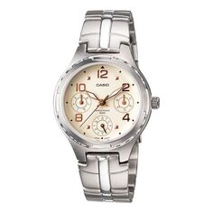 Часы CASIO Waterproof Stainless Steel Strap White Analog, белый