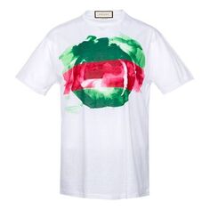 Футболка GUCCI Print With Round Neck And Short Sleeves Unisex White, белый