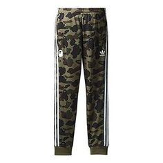 Спортивные штаны Bape x adidas originals Track Pants &apos;Camouflage&apos;, зеленый