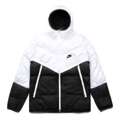 Пуховик Nike Sportswear Down-Fill Windrunner hooded Stay Warm Splicing Casual Down Jacket White, белый