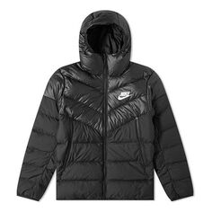 Пуховик Nike hooded Stay Warm Athleisure Casual Sports Down Jacket Black, черный