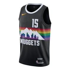 Майка Men&apos;s Nike NBA City Limited SW Fan Edition 19-20 Season Denver Nuggets Jokic No. 15 Basketball Jersey/Vest Black, черный