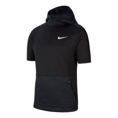 Футболка Men&apos;s Nike Pro 1/4 Zipper Cardigan Training hoodie Short Sleeve Black, черный