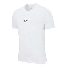 Футболка Men&apos;s Nike Solid Color Round Neck Logo Pullover Short Sleeve White T-Shirt, мультиколор