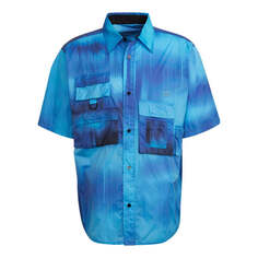 Рубашка adidas Gradient Pocket Sports Short Sleeve Shirt Blue, мультиколор