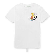 Футболка Men&apos;s OFF-WHITE x The Simpsons/ The Simpsons Crossover Printing Short Sleeve Ordinary Version White T-Shirt, белый