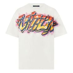 Футболка Men&apos;s LOUIS VUITTON SS22 Logo Graffiti Short Sleeve White, белый