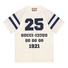 Футболка Men&apos;s GUCCI SS21 Alphabet Pattern Loose Short Sleeve White T-Shirt, белый