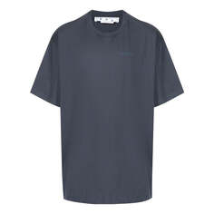 Футболка Men&apos;s OFF-WHITE Stripe Printing Short Sleeve Loose Fit Navy Blue T-Shirt, мультиколор