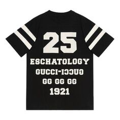 Футболка GUCCI SS21 1921 Series Alphabet Printing Casual Short Sleeve Black, черный