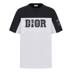 Футболка Men&apos;s DIOR Logo Colorblock Round Neck Short Sleeve White T-Shirt, белый