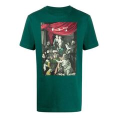 Футболка OFF-WHITE FW20 Caravaggio Printed Men Green, зеленый