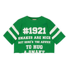 Футболка Men&apos;s GUCCI SS21 1921 Series Alphabet Numeric Printing Short Sleeve Green T-Shirt, зеленый