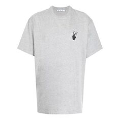Футболка Men&apos;s OFF-WHITE FW21 Logo Printing Round Neck Pullover Short Sleeve Loose Fit Gray T-Shirt, серый