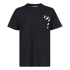 Футболка Men&apos;s OFF-WHITE SS22 Stripe Alphabet Printing Short Sleeve Version Black, мультиколор