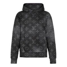 Толстовка LOUIS VUITTON LV SS21 2054 Series Full-Print Logo For Men Black, черный