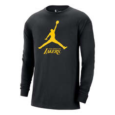 Футболка Air Jordan x NBA Los Angeles Lakers Essential Long-Sleeve T-Shirt &apos;Black Gold&apos;, черный Nike