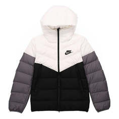 Пуховик Nike Sportswear NSW Down Fill Colorblock Casual Sports Hooded Jacket Down Jacket Black White, белый