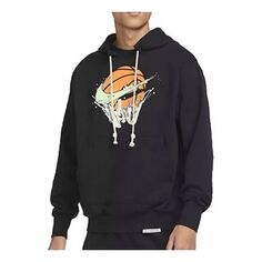 Толстовка Nike Dri-FIT Standard Issue Basketball Hoodie &apos;Black Lime Blast&apos;, черный