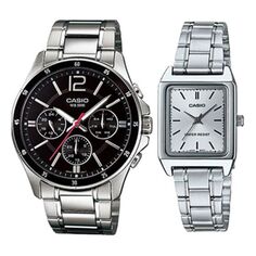 Часы CASIO ENTICER SERIES&amp;DRESS Series Vintage Silver Couple Quartz Waterproof Black/Silver Analog, черный