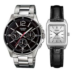 Часы CASIO ENTICER SERIES&amp; VINTAGE Series Vintage Silver Couple Quartz Waterproof Black/Silver Analog, черный